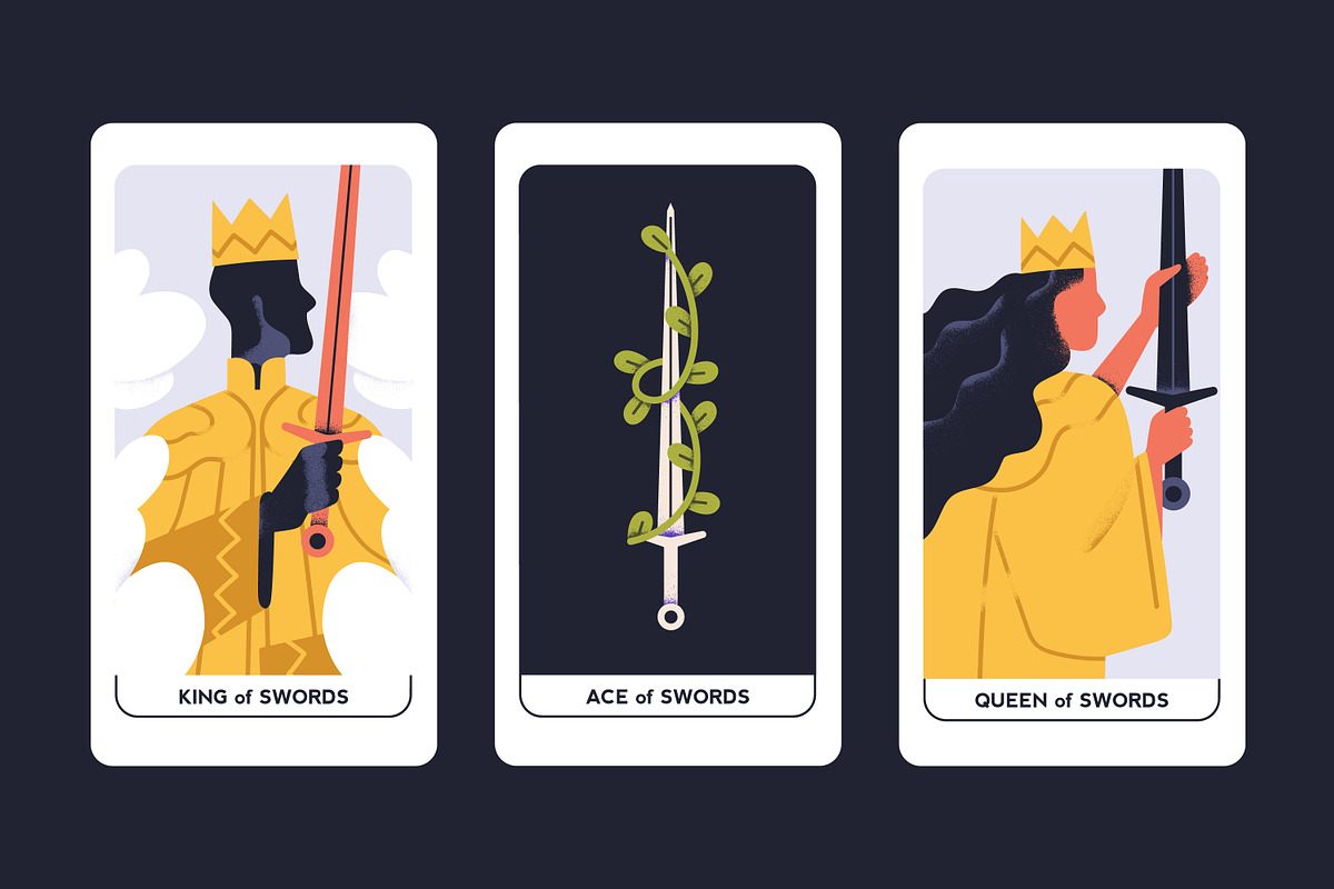 Suit of Swords tarot cards set, an Illustration by Good Studio (Photo 2 of 6)