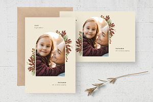 Beige Autumn Photo Card Template