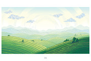 Landscape with green hills and mount, a Seasonal Illustration by Countryside life (Thumbnail 9 of 9)