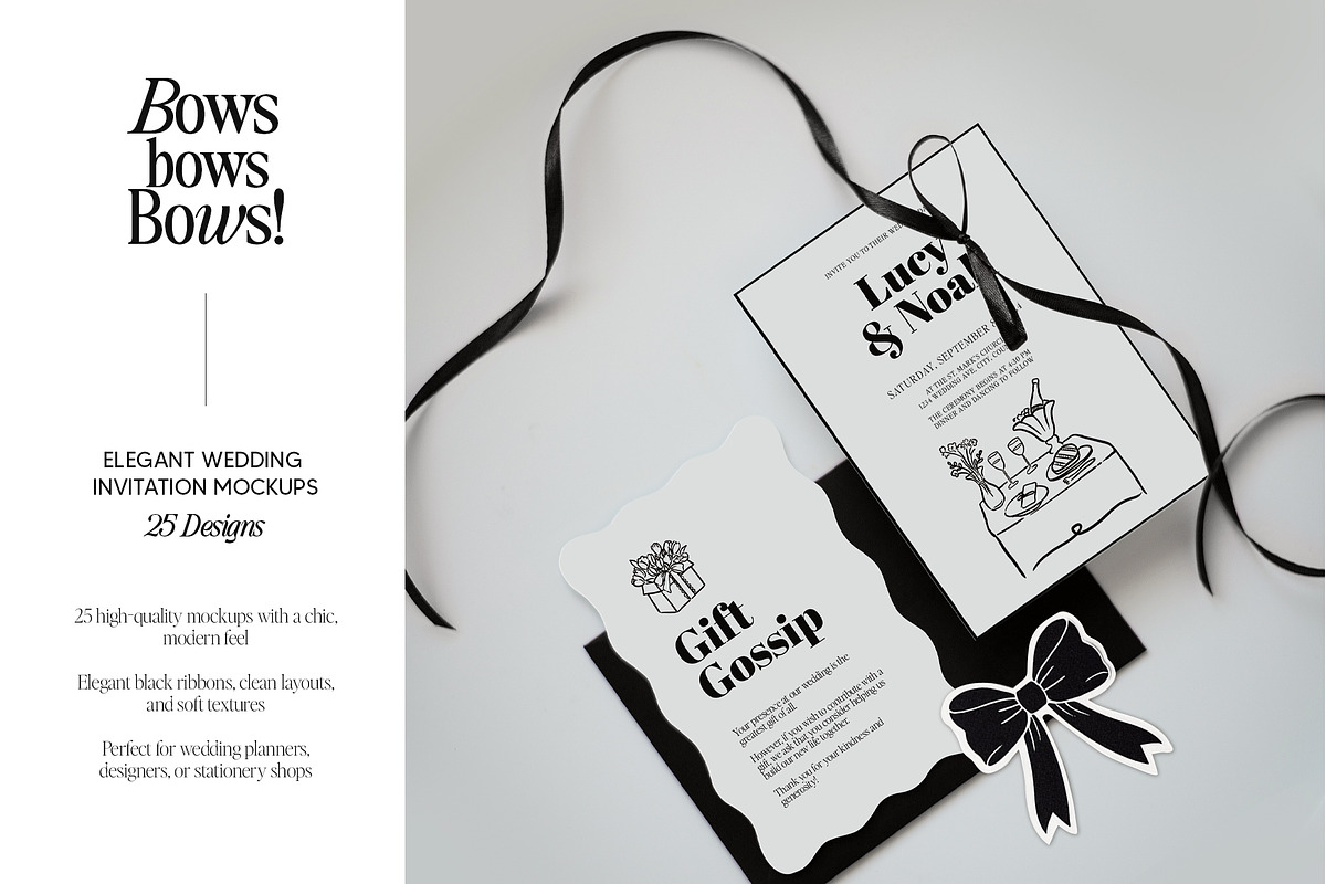 Bows Bows Bows! Chic Card Mockups, a Product Mockup by Muse Mockups (Photo 2 of 12)