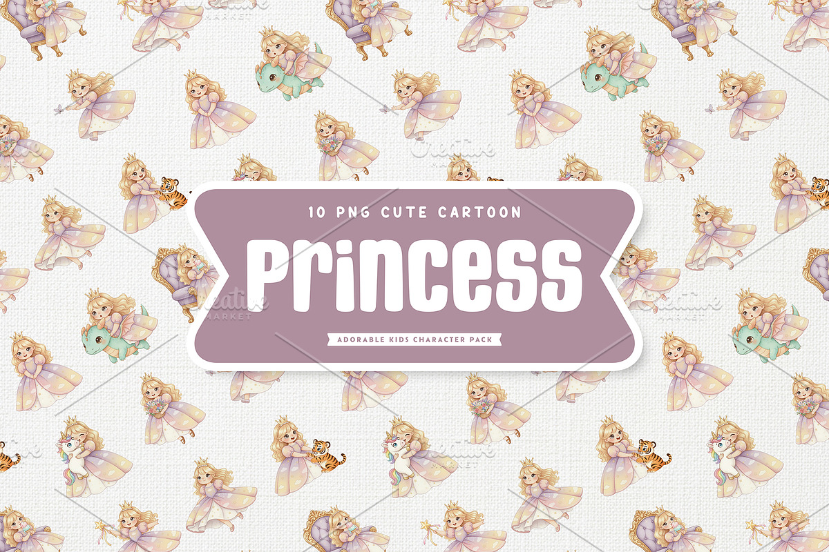 Lovely Little Princess Cute Cartoon, a Person Illustration by Gohsantosa (Photo 2 of 4)