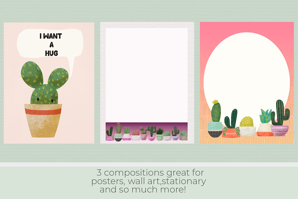 Cactus Garden Clipart Set, an Illustration by Bridgett Stahlman Design (Photo 5 of 10)