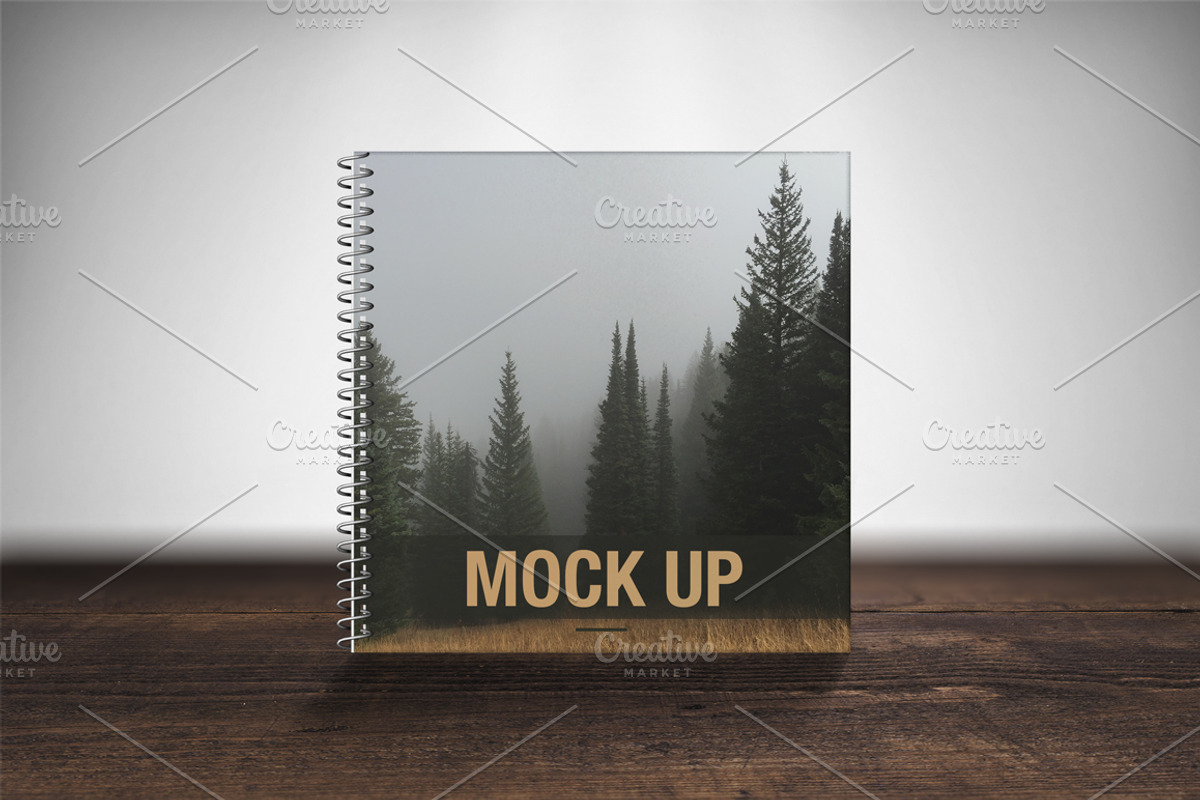 SALE - Spiral Book Cover Mockup, a Print Template by attraax (Photo 3 of 4)