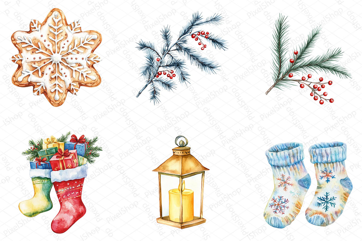 Watercolor Winter Cozy Clipart, an Illustration by DreamPrint404 (Photo 6 of 7)