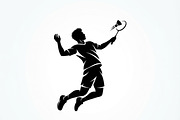 60 Badminton Player Smash Silhouette, a Person Illustration by Amazin_art (Thumbnail 9 of 42)