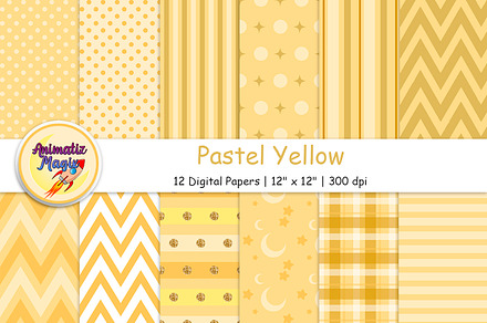 Bundle of 12 Digital Papers in Paste