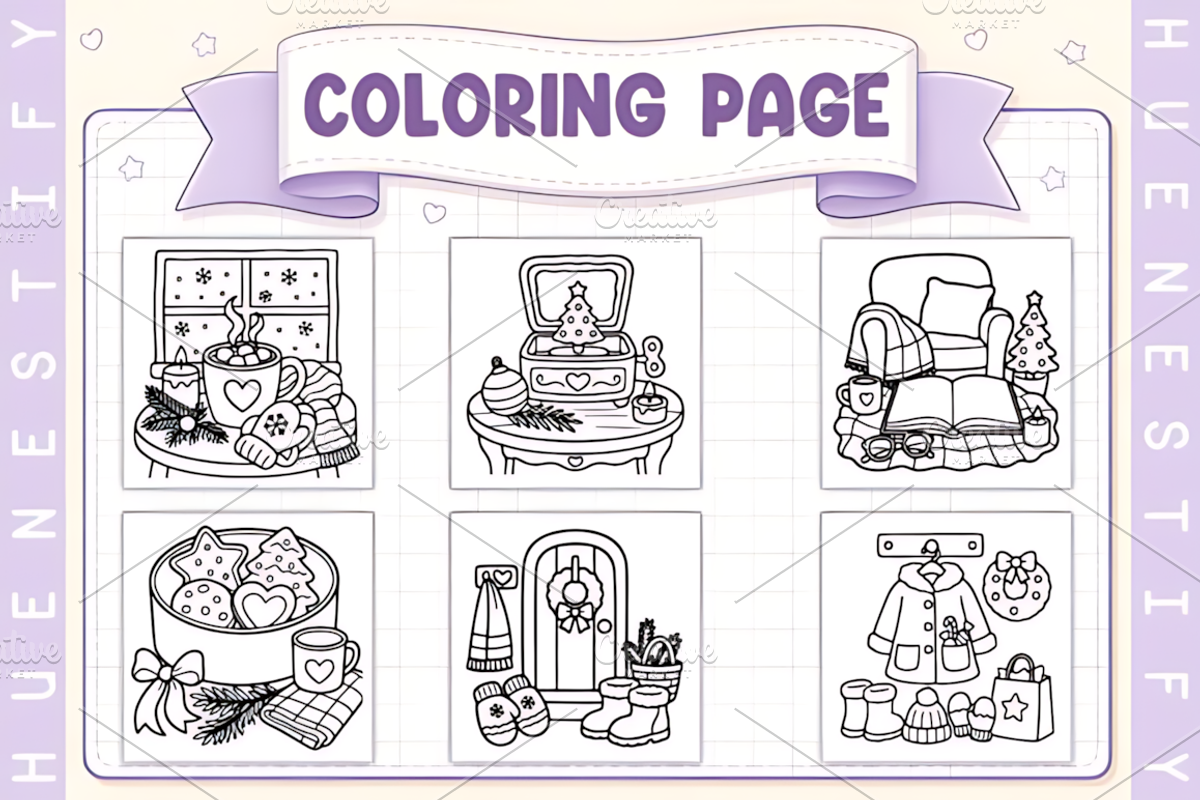 Christmas Little Things Coloring, a Seasonal Illustration by Design Station (Photo 3 of 3)
