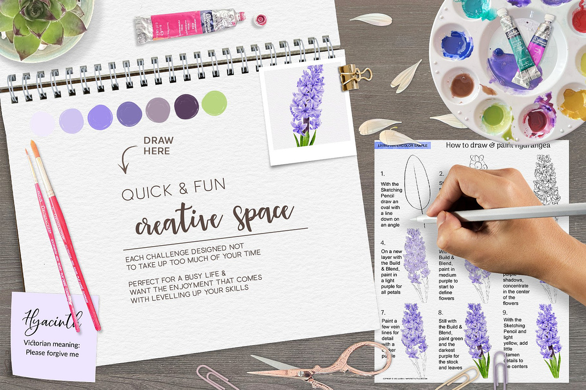 Fun Floral Sketchbook Practices, a Brush Add-On by Pretty Little Lines (Photo 12 of 17)