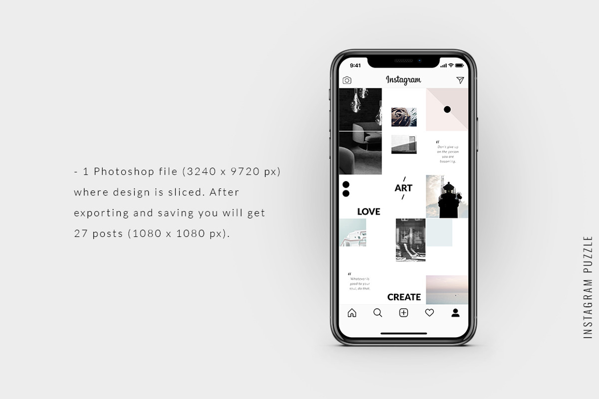 Instagram PUZZLE template - Minimal, a Social Media Template by CreativeFolks (Photo 5 of 6)