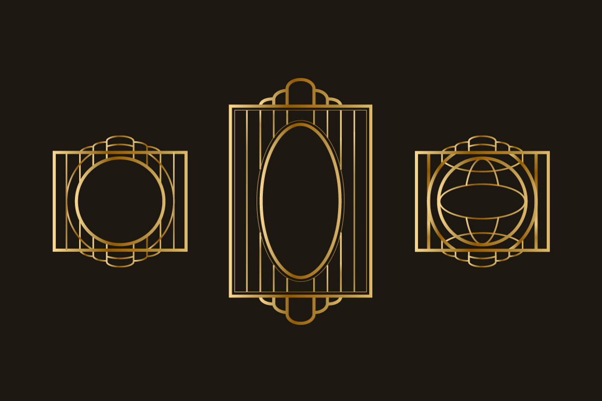 Vintage Art Deco Frame Set, a Marketing Template by Template Dealer