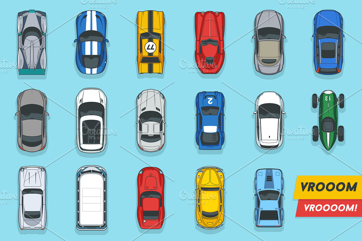 35 Top View Vector Cars, an Illustration by wowu (Photo 3 of 4)