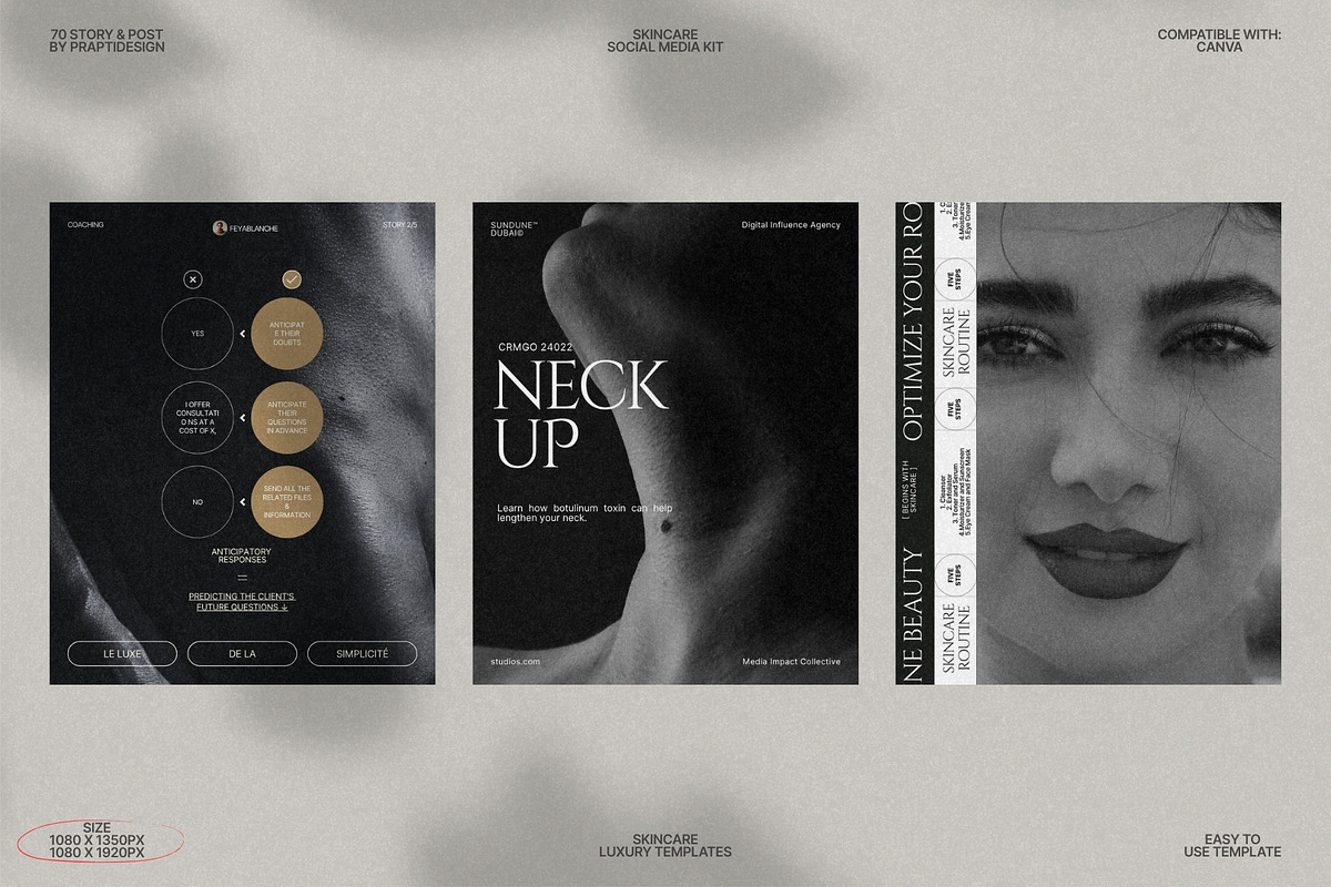 Skincare Canva Story and Post Kit preview 6