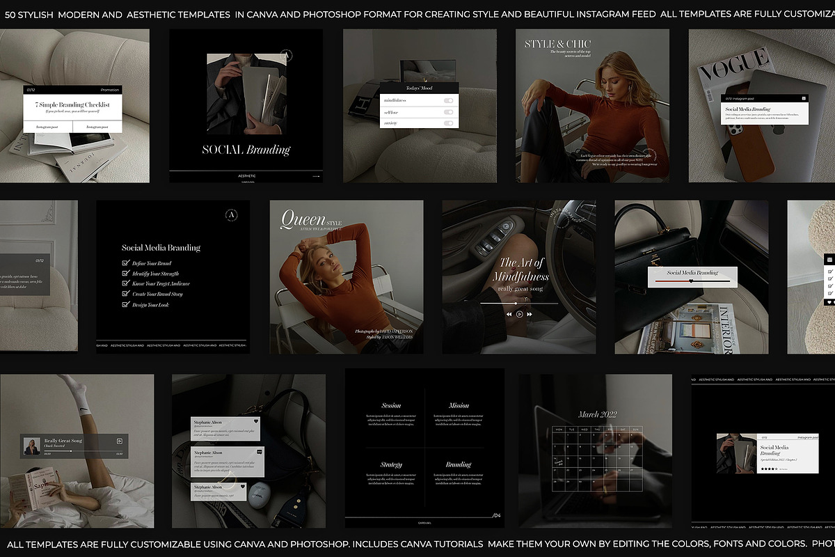 200 Instagram Aesthetic Bundle, a Social Media Template by Instprofi | Studio Estimo (Photo 4 of 17)