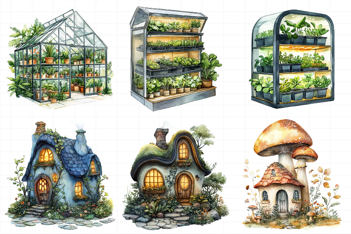 Watercolor Gardening House Clipart, an Illustration by Daily.Designs (Photo 4 of 8)
