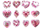 Elegant Rose Heart Clipart, an Illustration by DreamArtGraphic (Thumbnail 4 of 5)