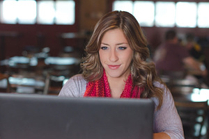 Attractive woman using a laptop