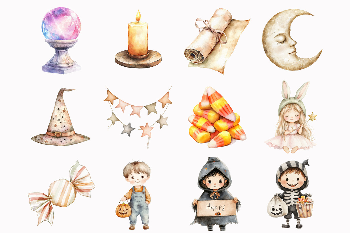 Neutral Halloween Clipart, an Illustration by Design Market (Photo 3 of 5)