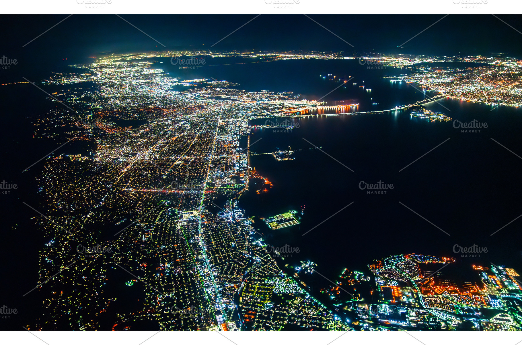 Aerial view of San Francisco Bay in, a Nature Photo by Leonid Andronov