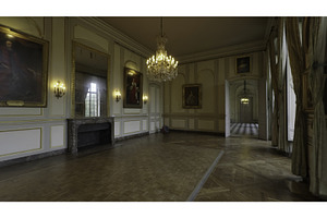 Empty ballroom interior in a french, an Architecture Photo by Media Whale Stock