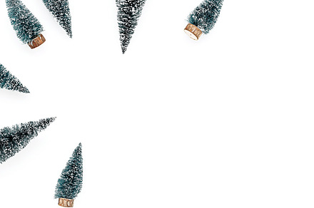 Christmas trees on white background