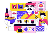 10 Sushi Bar Illustration, a Food Illustration by denayunebgt (Thumbnail 4 of 4)