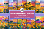 Golden Meadow Art Collection, a Decorative Illustration by Housui Patterns (Thumbnail 1 of 12)