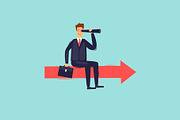 Businessman and arrow, a Finance Illustration by Podis (Thumbnail 5 of 7)