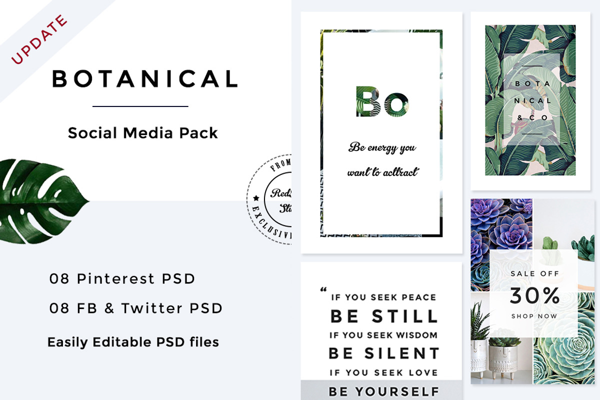 Botanical Social Media Pack, a Templates & Theme by RedRiver Studio (Photo 12 of 12)