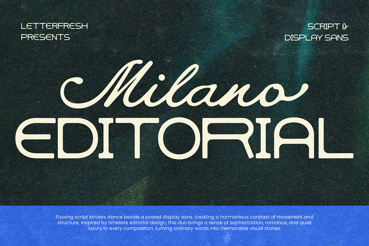 Milano Editorial Vintage, a Script Font by Letter Fresh (Photo 1 of 13)