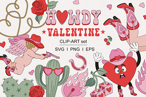 Retro Howdy Western Valentine's Day