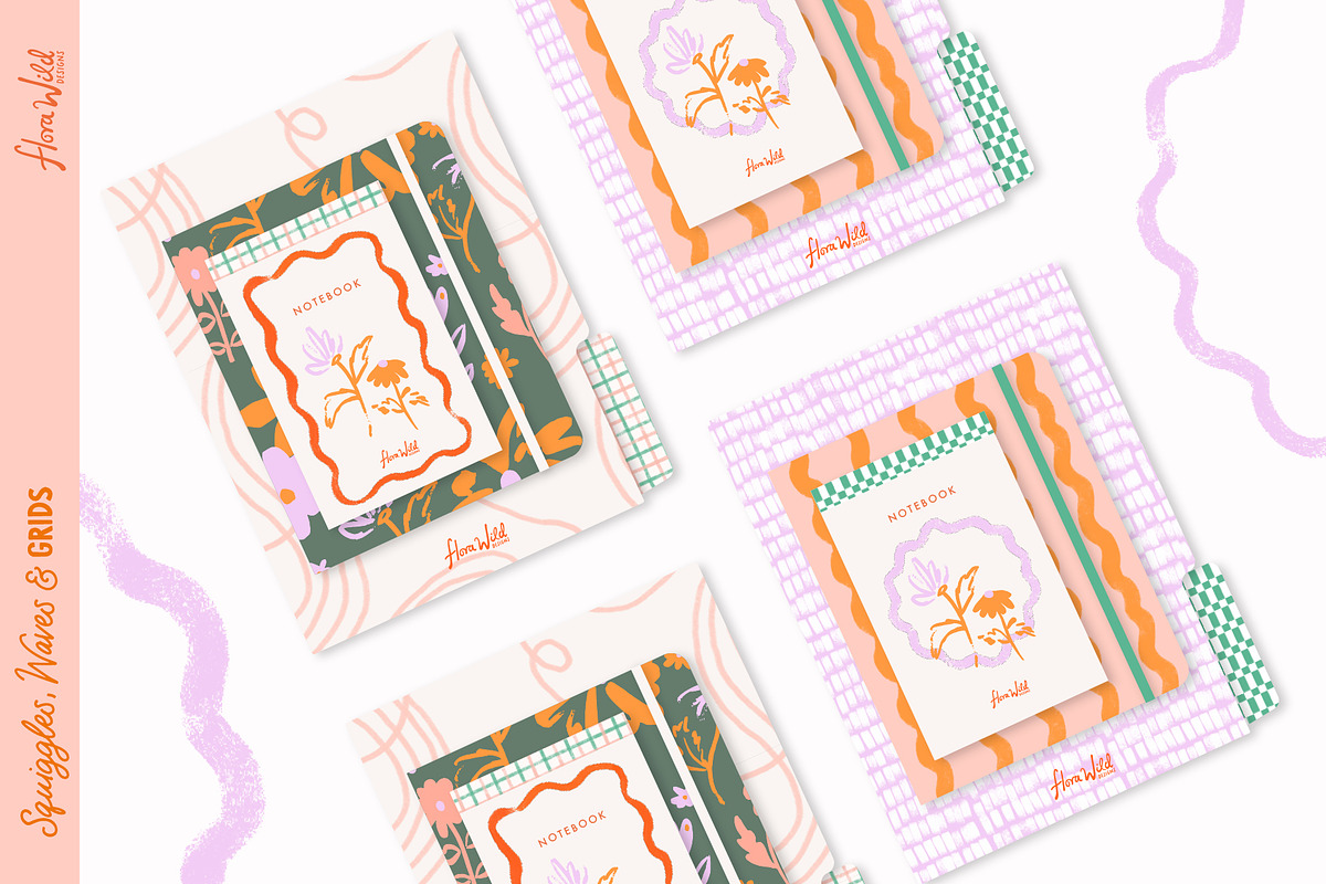 Squiggles, Waves, Grids, a Pattern Graphic by Flora Wild Designs (Photo 2 of 8)