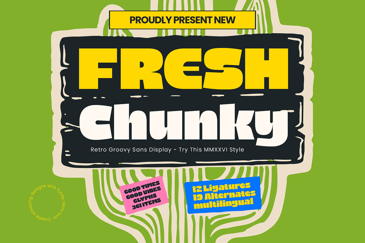 Fresh Chunky Retro Groovy Sans, a Sans Serif Font by timelesstype.co (Photo 1 of 15)