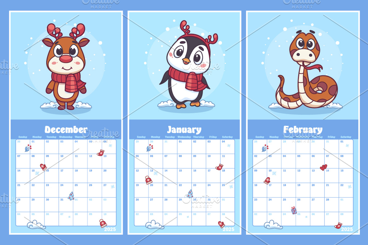 FUNNY ANIMALS 2025 Calendar, a Poster Template by Nearbirds (Photo 3 of 7)