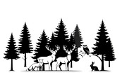 Wildlife Forest Silhouette Vector Bu, an Illustration by Designs_River (Thumbnail 44 of 51)