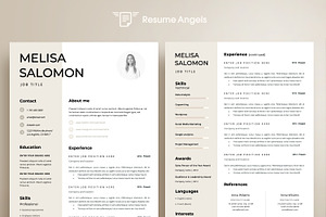 Resume Template 1, 2 Page Rome