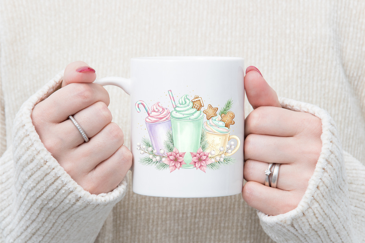 Pink Gingerbread Coffee Christmas, an Illustration by designcity5 (Photo 5 of 8)