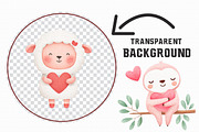 Kawaii Valentine Animal Clipart, an Illustration by Libby Wishes (Thumbnail 4 of 6)