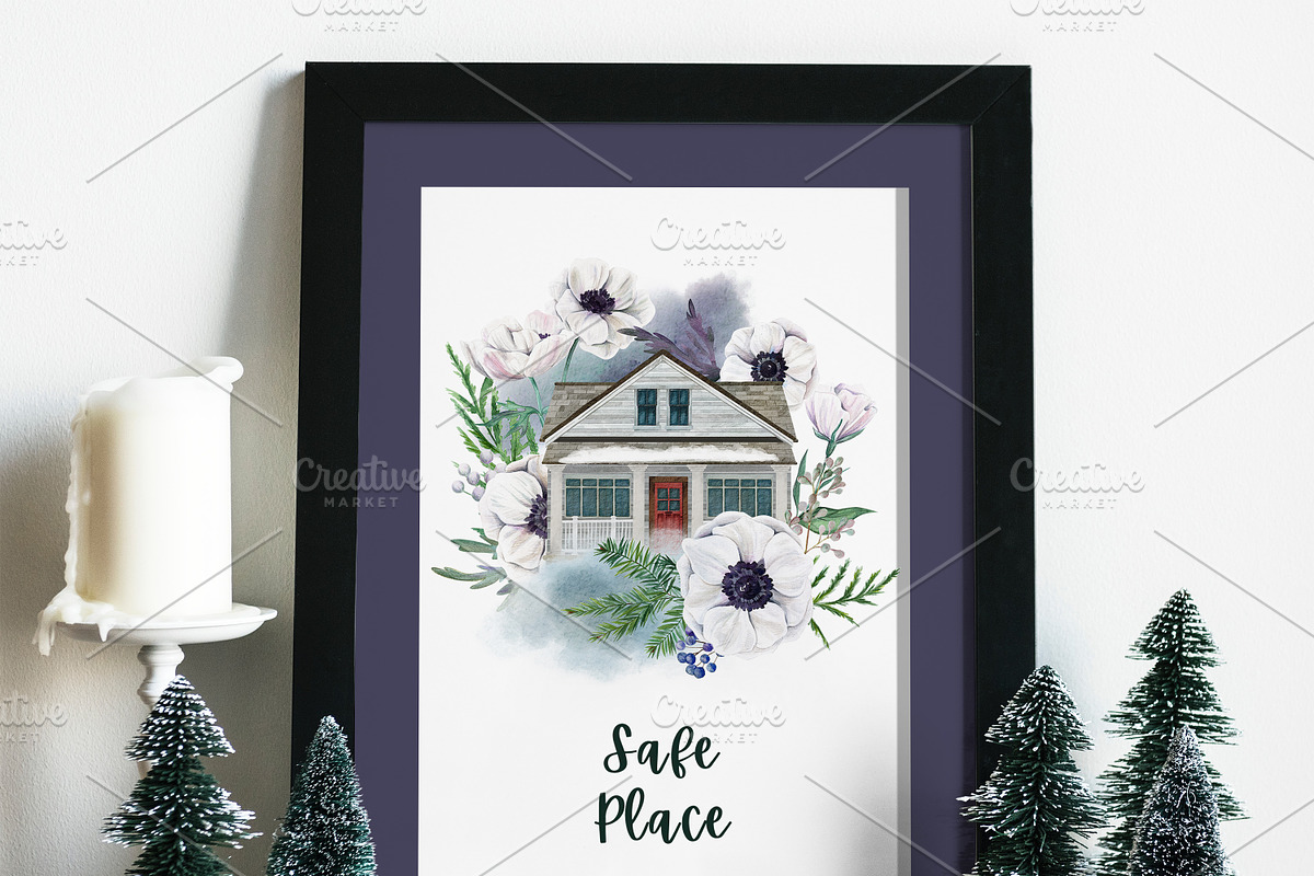 Watercolor Winter Scene Creator, an Object Graphic by JSolomatina (Photo 18 of 19)