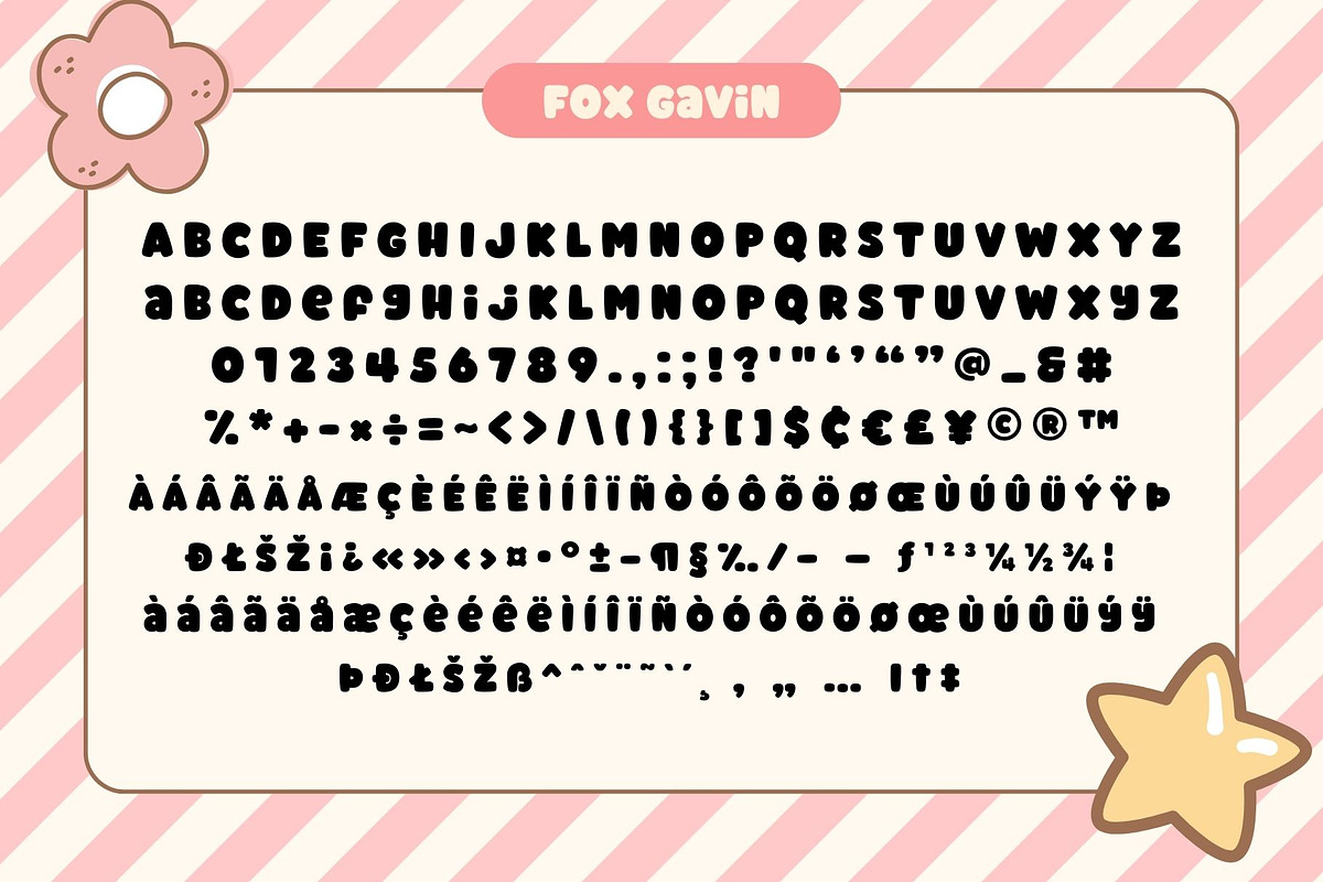 Fox Gavin: 4 font style, a Symbol Font by Fox7 By Rattana (Photo 7 of 11)