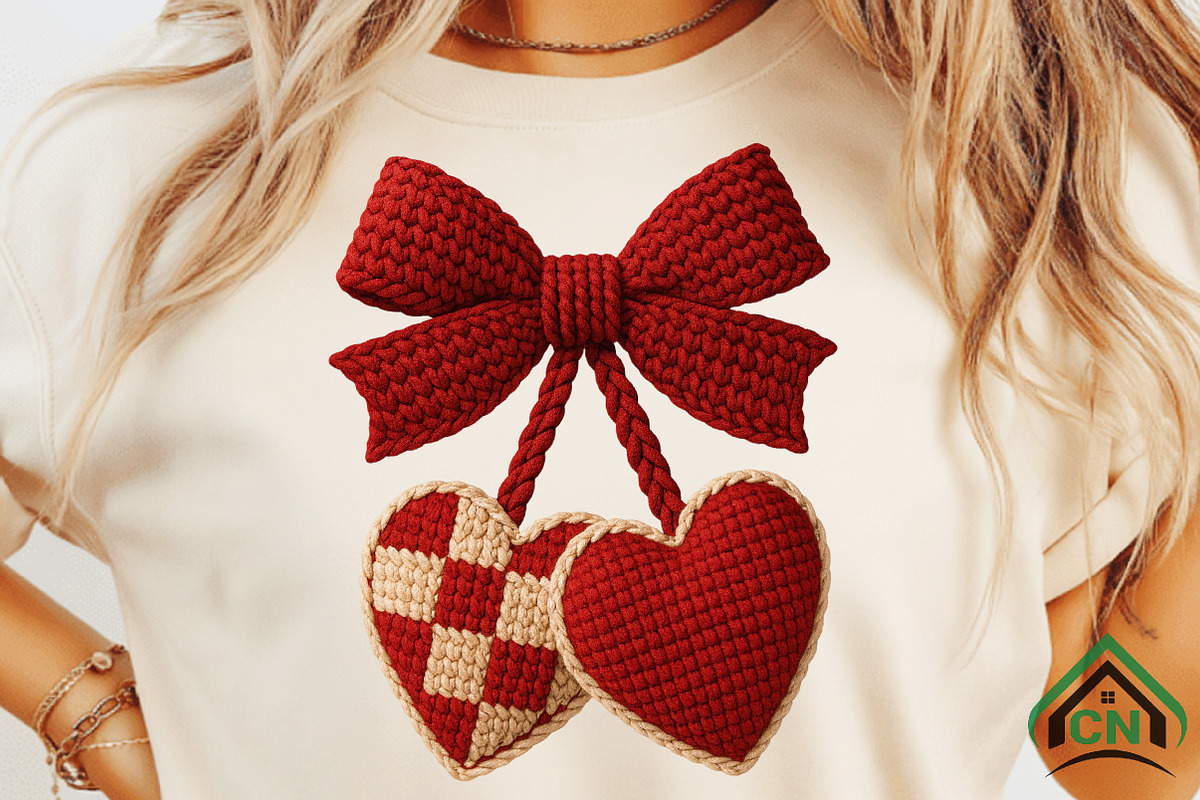 Faux Yarn Cherry Valentines PNG, an Illustration by Craft Nest (Photo 2 of 7)