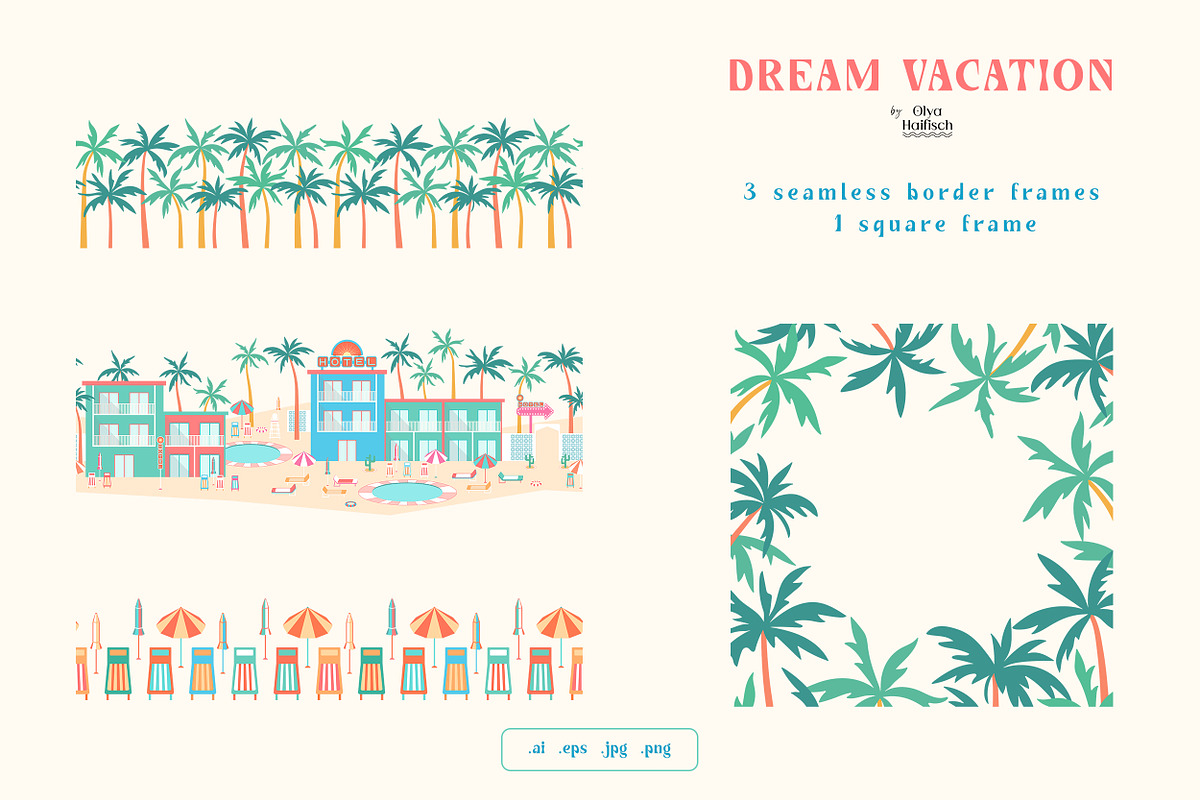 Dream Vacation Vector Collection, a Seasonal Illustration by Olya Haifisch (Photo 10 of 12)