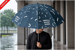 Umbrella Rainy Walkway Mockup PSD, a Merchandise Mockup by Bruno's Shop