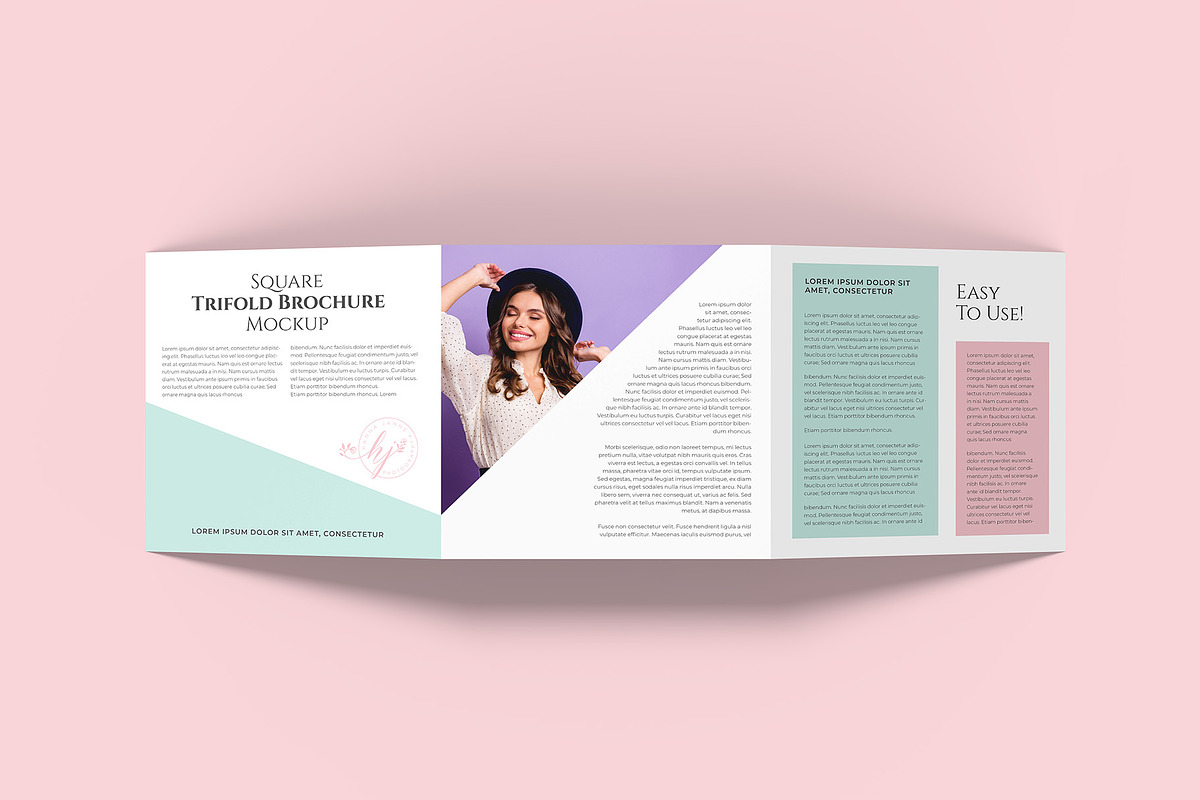 Square Trifold Brochure Mockup, a Books & Magazine Mockup by Illusiongraphic (Photo 6 of 28)