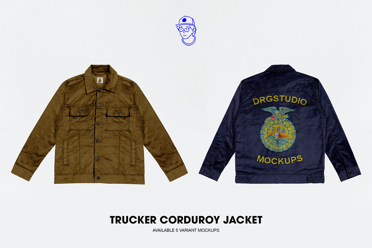 Trucker Corduroy Mockups Jacket, a Shirt Mockup by made_by_nope