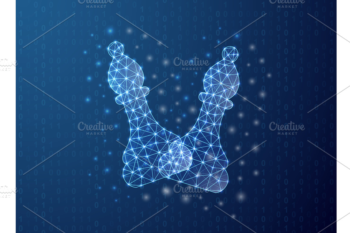 Two glowing chess bishops crossing, a Technology Illustration by GraphiShop