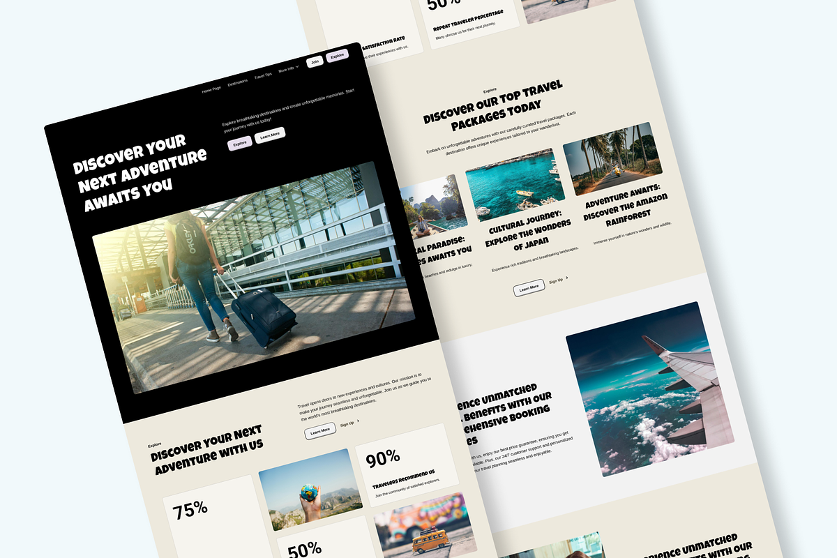 Travel Hub - Landing Page Template, a Websites & App Template by RPWDS (Photo 2 of 3)