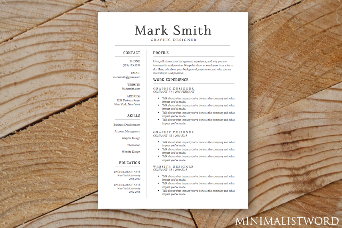 Resume Template, a Resume Template by MinimalistWord