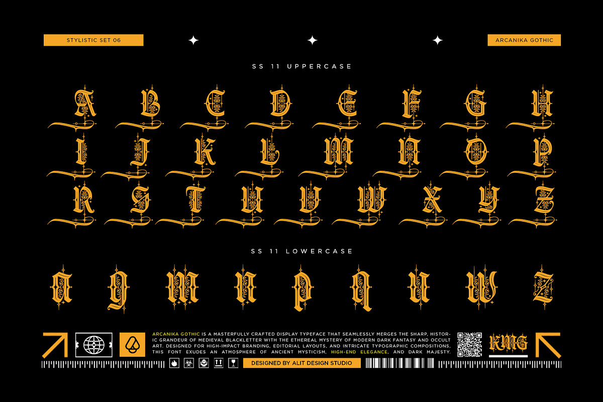 Arcanika Gothic Typeface, a Blackletter Font by alit design (Photo 8 of 20)