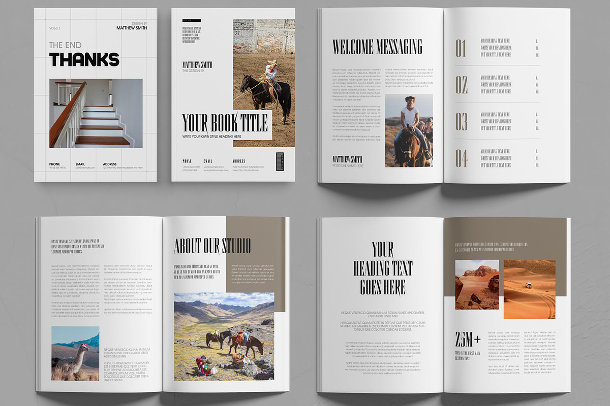 Modern Editorial Book Title Magazine