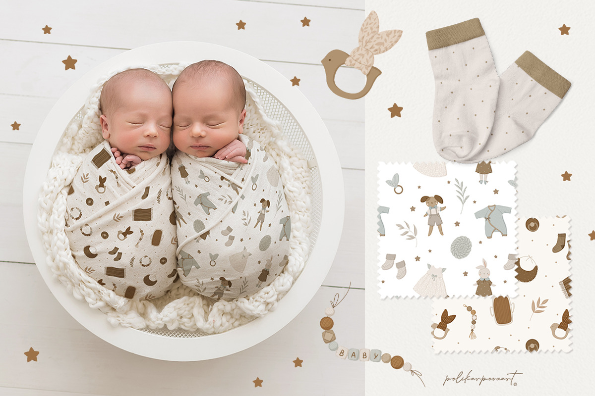 NEWBORN baby illustration & patterns, an Animal Illustration by polikarpovaart (Photo 7 of 13)